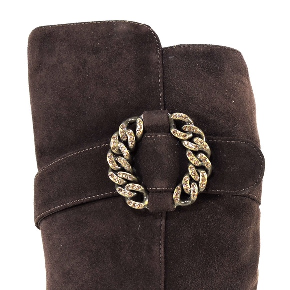 TWICE 🇮🇹WOMEN'S BROWN SUEDE WINTER BOOTS - Picture 4 of 7